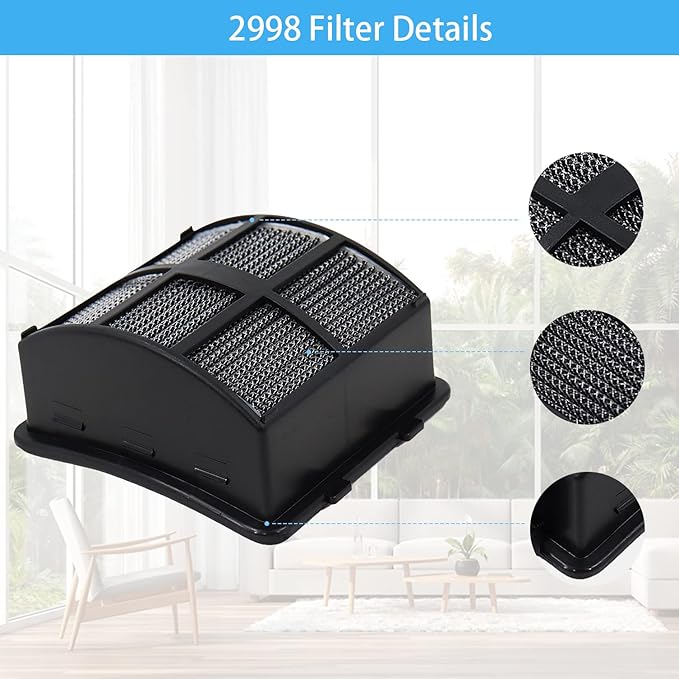 2998 Filter, Replacement Filter for Bissell 2998 MultiClean Lift-Off Pet Vacuum, Compatible with Bissell 2998 31259 31269 2999 2849 3000 3057 28492 3399 2852 3125W 28524 2920 3059 Vacuum, Part