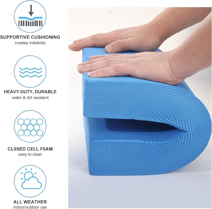 Hungdao 2 Pcs Balance Pad Thick Foam Pad Yoga Core Training Exercise Pad for Adults Physical Therapy Fitness Stability Workout Knee Ankle Strength Training Home Work Floor-FlexoryFit