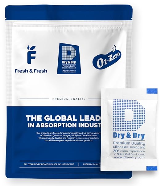 Dry & Dry 2 Gram [1050 Packets] Food Grade Silica Gel Packs Desiccant Packs, Silica Packets - Rechargeable Silica Gel Packets, Desiccants, Silica Gel