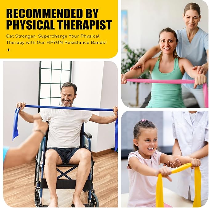Resistance Bands, Exercise Bands, Physical Therapy Bands for Strength Training, Yoga, Pilates, Stretch Elastic Band with Different Strengths, Workout Bands for Home Gym-FlexoryFit