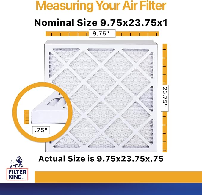 Filter King Air Filters 9.75x23.75x1 | 4-PACK | MERV 13 HVAC Pleated AC Furnace - Image 2