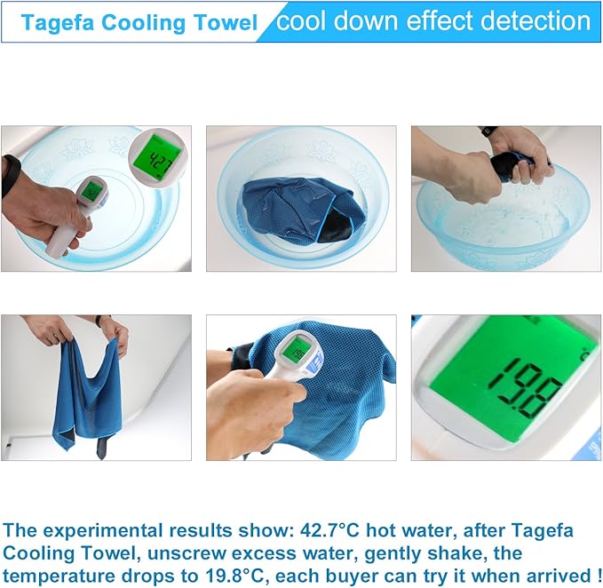 Cooling Towels 40 Pack 40"x 12", 160gsm Bulk Cool Towels, Soft Breathable, Super Absorbent, Quick Cold Towel, for Bowling, Yoga, Travel, Camping, Golf, Football, Hiking, Outdoor Work-FlexoryFit