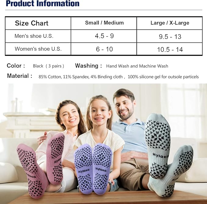 Hylaea Unisex Non Slip Socks with Grip for Yoga, Hospital, Pilates, Barre | Ankle, Cushioned-FlexoryFit