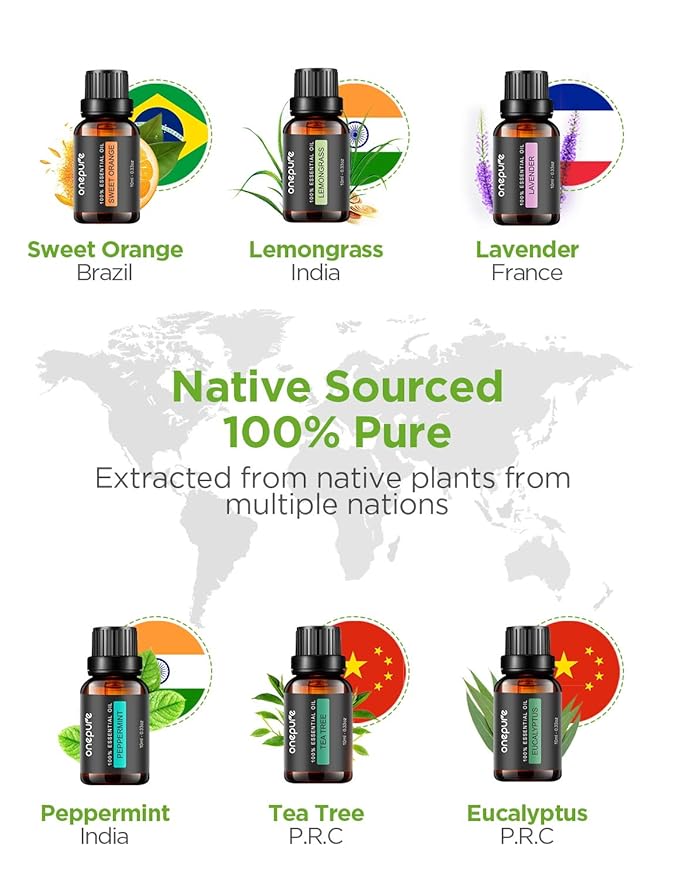 InnoGear Essential Oil Diffuser with Oils, 100ml Aromatherapy Diffuser with 6 Essential Oils Set, Aroma Cool Mist Humidifier Gift Set, Yellow Wood Grain