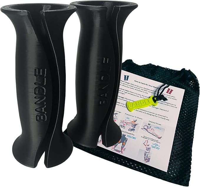 Bandle™ - True Ergonomic Handles for Resistance Bands | Unleash The Full Potential of Pain-Free, Full-Body Workouts | Durable & Comfortable for High-Intensity Training (2 Handles)-FlexoryFit