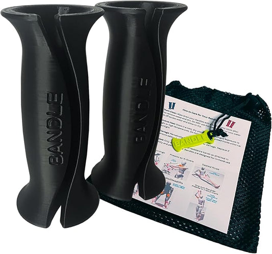 Bandle™ - True Ergonomic Handles for Resistance Bands | Unleash The Full Potential of Pain-Free, Full-Body Workouts | Durable & Comfortable for High-Intensity Training (2 Handles)-FlexoryFit