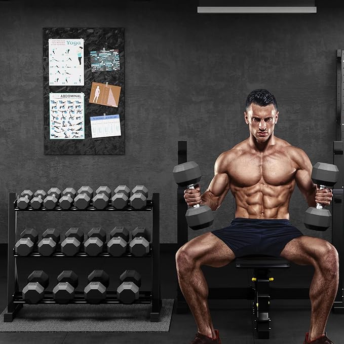 Rubber Coated Hex Dumbbell Weight Set, Multiple Sizes Exercise & Fitness Dumbbells,100LB Set,110LB Set,200LB,350LB,450LB,550LB, 35-50Lbs Pairs for Muscle Toning, Strength Building & Full Body Workout-FlexoryFit
