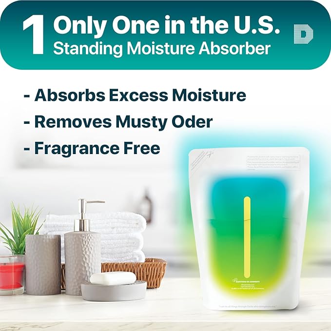 Dry & Dry 8 Packs Standing Moisture Absorbers for Basements, Closets, Bathrooms, Laundry Rooms - Control Excess Moisture