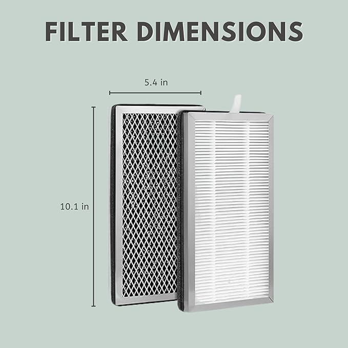 Nispira True HEPA Replacement Filter with Activated Carbon Compatible with MA#15 Air Purifier Part MA#15R. 6 Packs