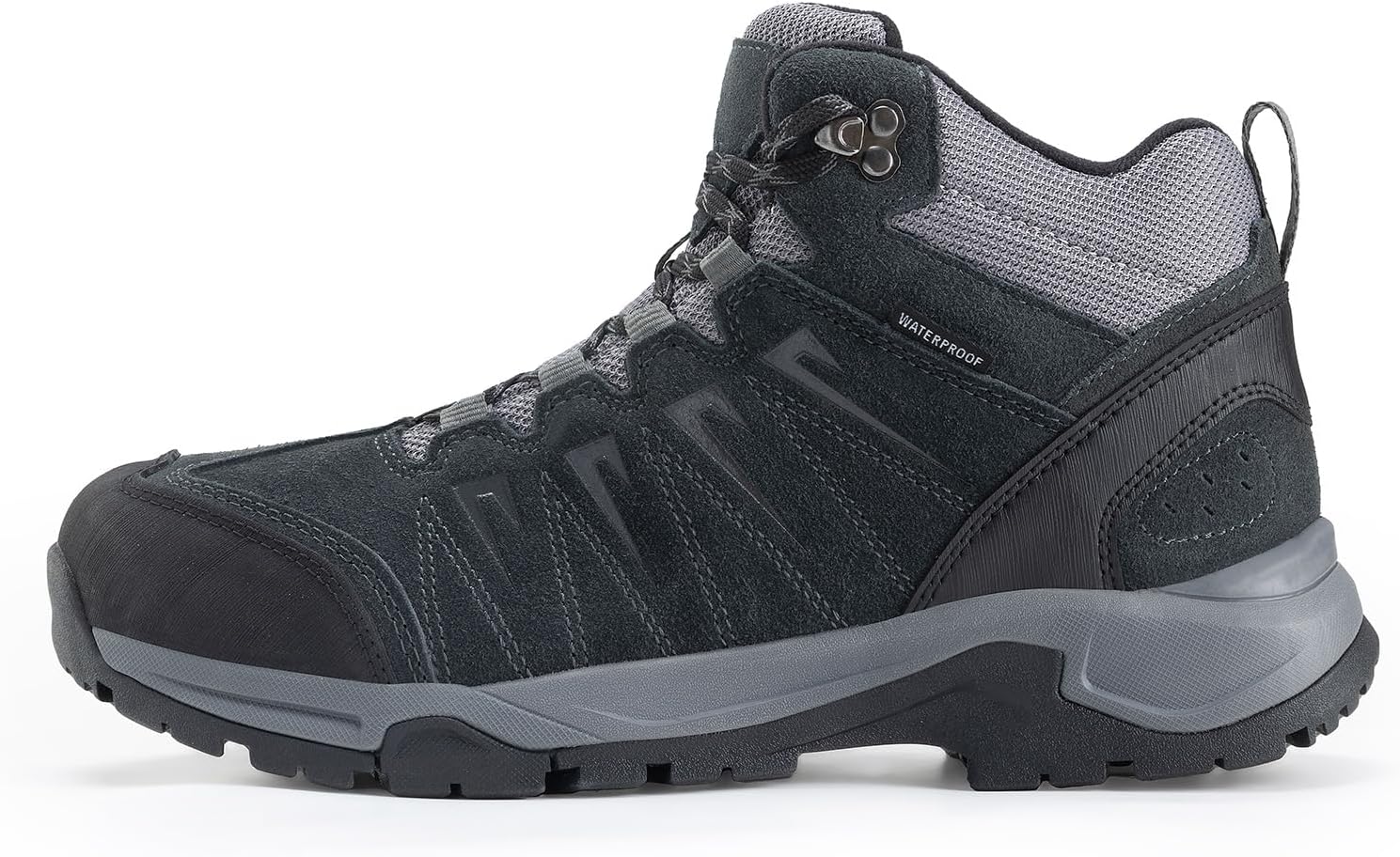 Men's Waterproof Hiking Boots Lightweight Comfortable Leather Mid Ankle Outdoor Trekking Boot