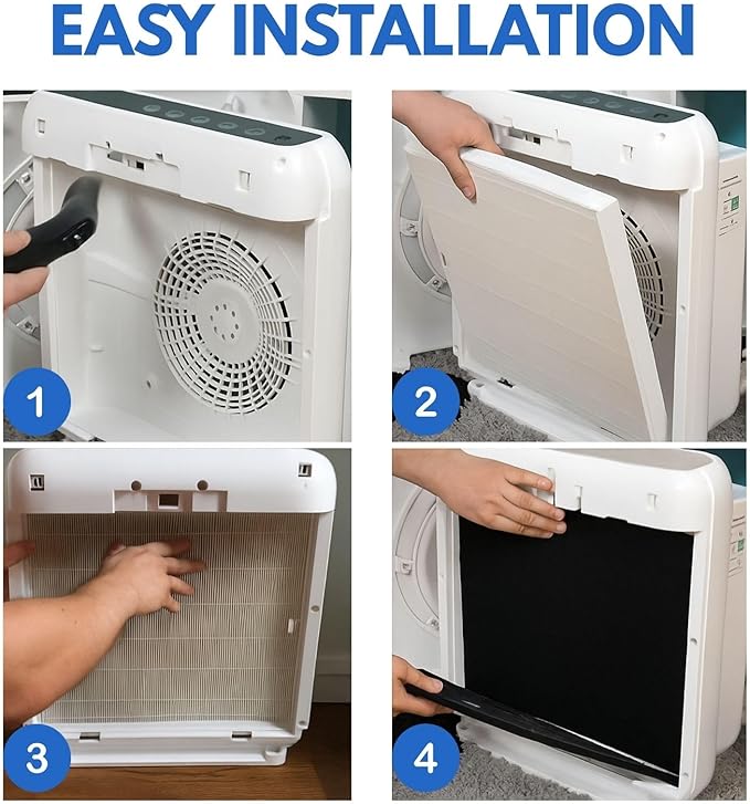 Nispira (2) True HEPA (4) Activated Carbon Replacement Filter Compatible with Coway Airmega 200M Air Purifier AP-1518R, Mighty Air AP-1512HH, 2 Sets