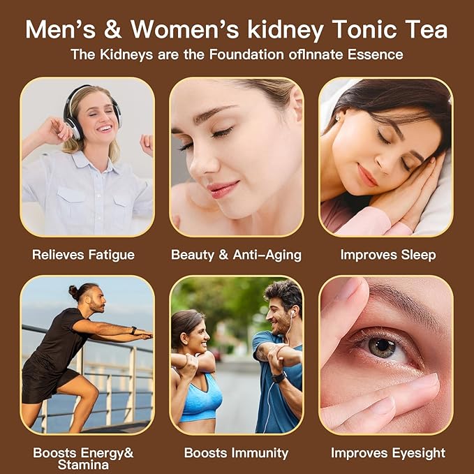 Kidney Tea Formula Ginseng Six Treasure Tea - Natural Chinese Traditional Herbal Ginseng Five Treasures Kidney Detox Cleanse Teabag For Men Women, 6 Precious Ingredients Formula(1 Pack/25 Bags/250g)-FlexoryFit