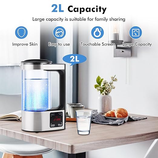 Meticuloso Upgraded Hydrogen Water Generator with SPE and PEM Technology up to 1800 PPB,Hydrogen Rich Water Machine Unlimite Water Quality