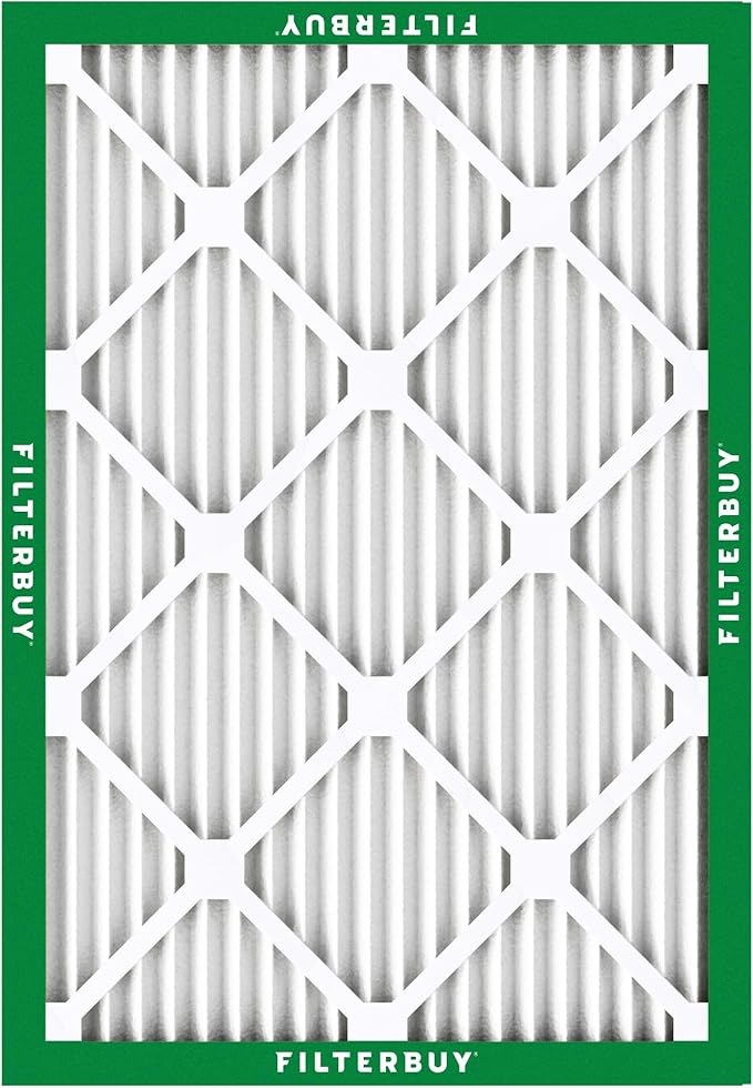 Filterbuy 20x25x1 Air Filter MERV 8 Dust Defense (3-Pack), Pleated HVAC AC Furnace Air Filters Replacement (Actual Size: 19.50 x 24.50 x 0.75 Inches)