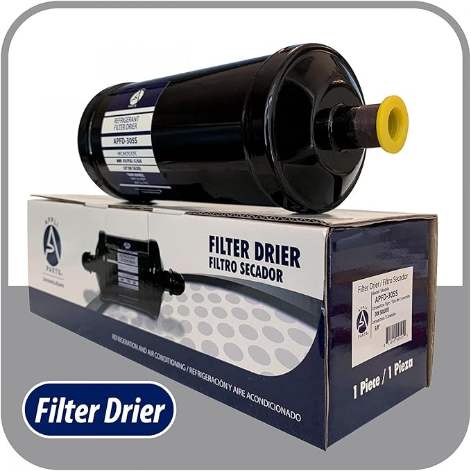 Appli Parts APFD-305S 5/8 in Liquid Line Refrigerant AC Filter Drier hvac Refrigeration 305S ODF Sweat Solder connection universal unidirectional 10 in long 3-1/4 in wide