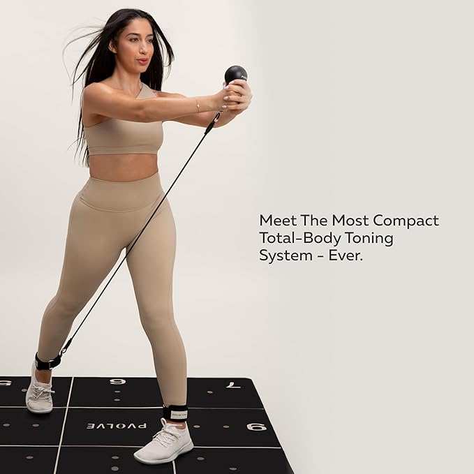 Pvolve P.3 Trainer- Home Gym Fitness Equipment Resistance Band with Ankle Strap and Weight System-FlexoryFit