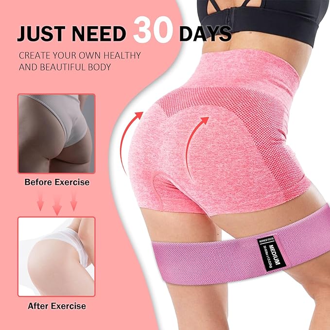 Long and Short Fabric Resistance Bands with Door Anchor 7 PCS, Non-Slip Stretch Booty Bands for Working Out Women & Men, Loop Exercise Elastic Bands for Home Physical Therapy Yoga Pilates-FlexoryFit