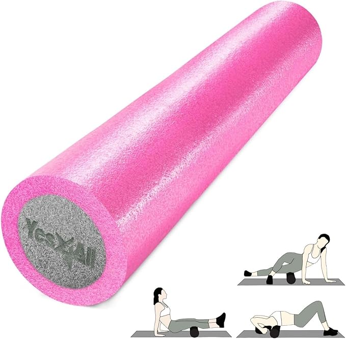Yes4All High-Density EPP Round Back Roller Foam, Exercise Foam Roller for Yoga, Pilates & Stretching - 12, 18, 24, 36 inch-FlexoryFit