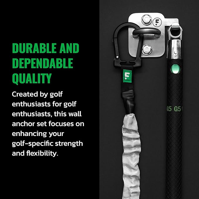 GolfForever Wall Anchor Set Proven by Golfer Scottie Scheffler | Golf Swing Training Wall Anchor Point | Premium Golf Training Workout Exercise Equipment to Expand Movements | 3-Pack | 6 Lag Screws-FlexoryFit