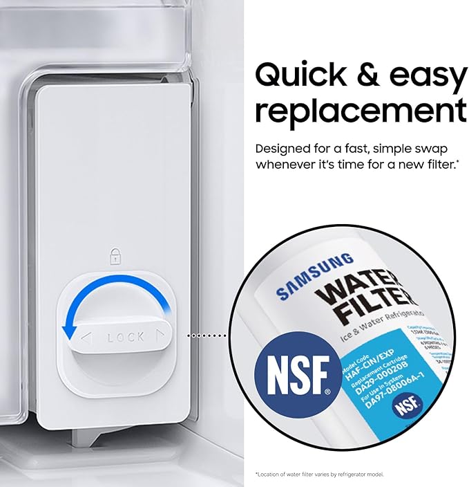 SAMSUNG Genuine Filter for Refrigerator Water and Ice, Carbon Block Filtration - Image 4