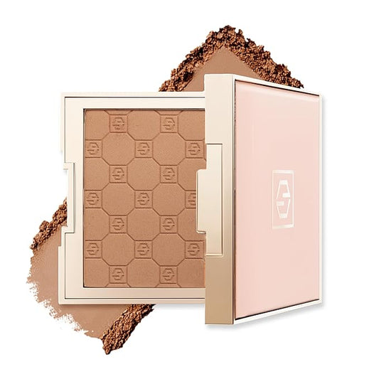 Jouer Soft Focus Hydrate & Setting Powder - Pressed Powder with Matte Finish - Blurring Powder for Fine Lines and Pores - Set Face Makeup Foundation or Concealer - Dark-FlexoryFit
