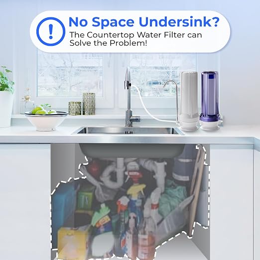 iSpring CKC2 2-Stage Countertop Water Filter, NSF/ANSI 58 Certified, Sediment & - Image 4