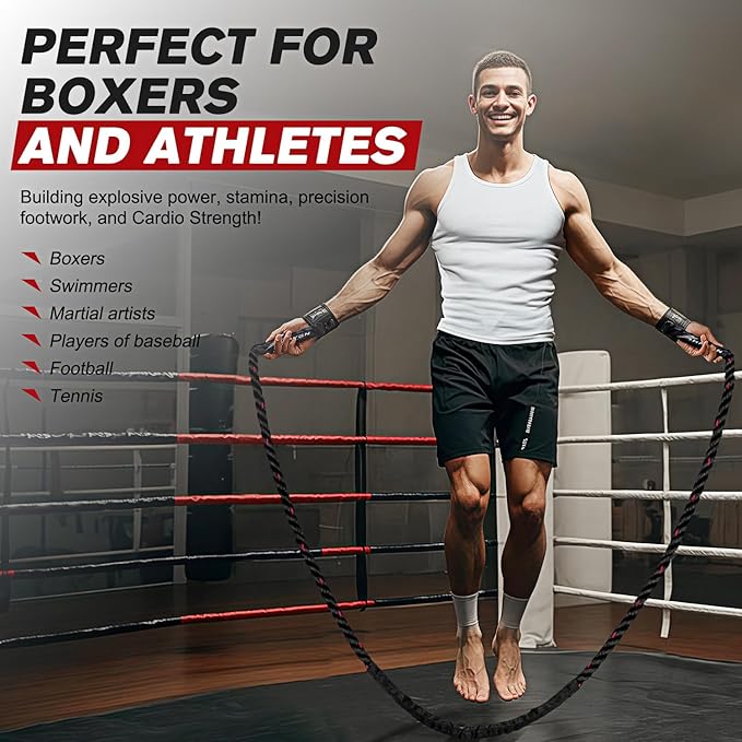 HPYGN Jump Rope, Weighted Jump Rope for Men women, 2.8lb 3.8lb 5lb Heavy Skipping Rope for Exercise, Adult Jumpropes for Home Workout, Improve Strength and Building Muscle,Total Body Workout Equipment-FlexoryFit