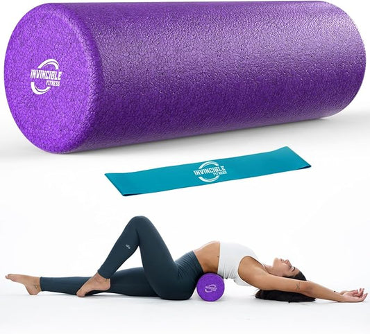 Invincible Fitness EPP Foam Roller for Deep Tissue Massage – Enhance Recovery, Relieve Pain, and Boost Mobility for a Stronger, Healthier You (Purple)-FlexoryFit