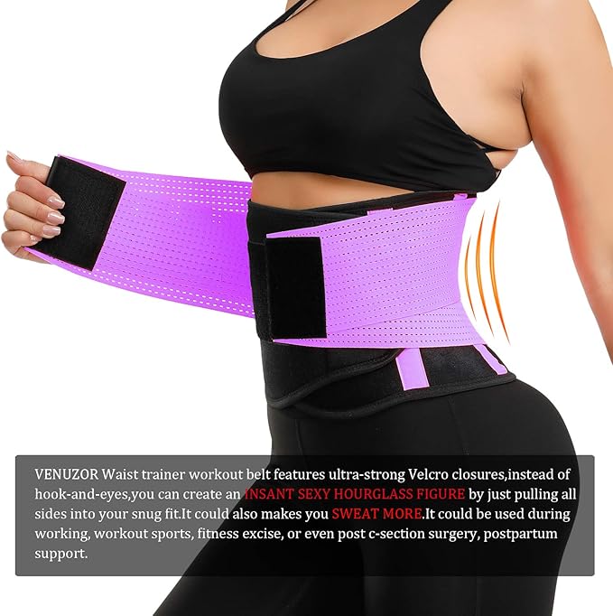 VENUZOR Waist Trainer Belt for Women - Waist Cincher Trimmer - Slimming Body Shaper Belt - Sport Girdle Belt (UP Graded)-FlexoryFit
