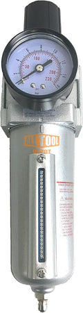 1/2" NPT HEAVY DUTY Compressed Air In Line Filter Regulator Combo Piggyback by AllToolDepot