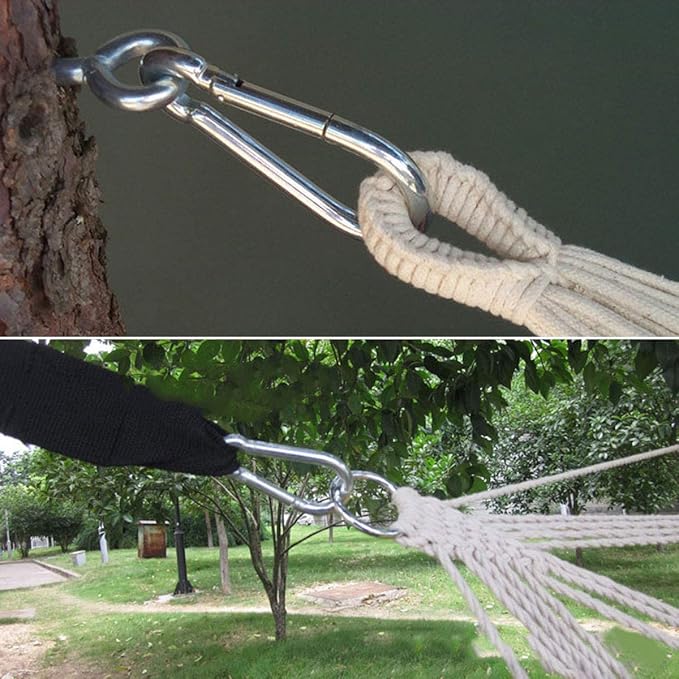 Spring Snap Hooks M5 M6 M8 M10 Carabiner Heavy Duty Carabiner Clips Galvanized Steel Quick Links Caribiniers Hammocks Hooks for Camping Hiking Outdoor Swing Pet Leash Gym