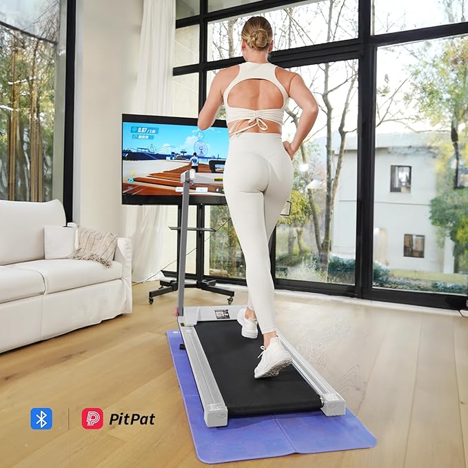 DeerRun Treadmills for Home with Incline and Handles, 3.5 HP Foldable Treadmill 350 LBS Weight Capacity for Small Spaces, Folding Running Machine with Smart APP-FlexoryFit