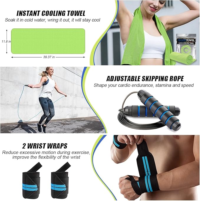 23 Pack Resistance Bands Set Workout Bands, 5 Stackable Exercise Bands 5 Loop Resistance Bands 2 Core Sliders, Door Anchor Handles Ankle Straps Carry Bag Instant Cooling Towel Wrist Wraps-FlexoryFit