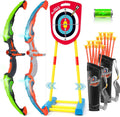 Bow and Arrow for Kids 6-8 8-12, Archery Toy Set for Kids 6+ with Standing Target - Rechargeable/2 Light Up Bows/20 Arrows, Toys for Kids 4-6 7 8 9 10-12 Boys Girls Birthday Gifts