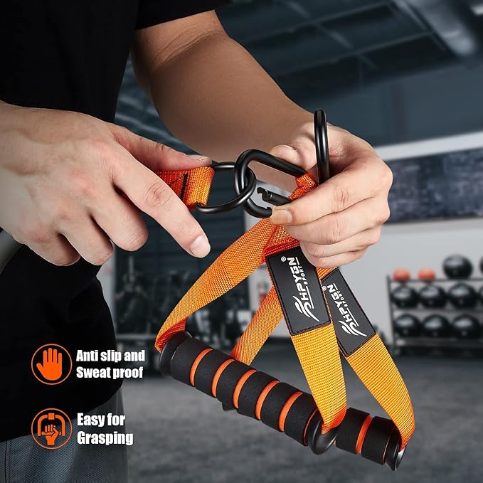 HPYGN Resistance Bands, Heavy Exercise Bands with Handles, Fitness Bands for Working Out, Workout Bands for Men, Weight Bands Set for Muscle Training, Strength, Slim, Yoga, Home Gym Equipment-FlexoryFit