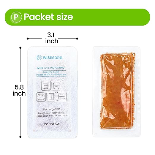 3Pcs 40 Gram Rechargeable Desiccant, Indicating Silica Gel, Gun Safe Dehumidifier, New Style Desiccant Moisture Absorbing Bag