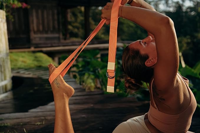 yogadesignlab YOGA DESIGN LAB | The Yoga Strap | Luxurious, Extra Long, Super Soft, Eco Printed | Studio Quality, Adjustable | Safely Stretch Further and Hold Longer | 8 ft Long-FlexoryFit