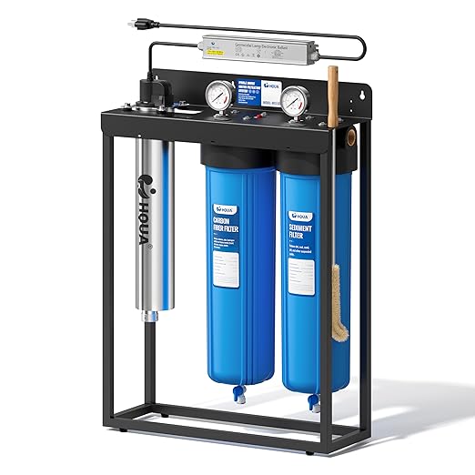 WF3-03 3-Stage Free-Standing Whole House Water Filtration System, UV Filter by HQUA