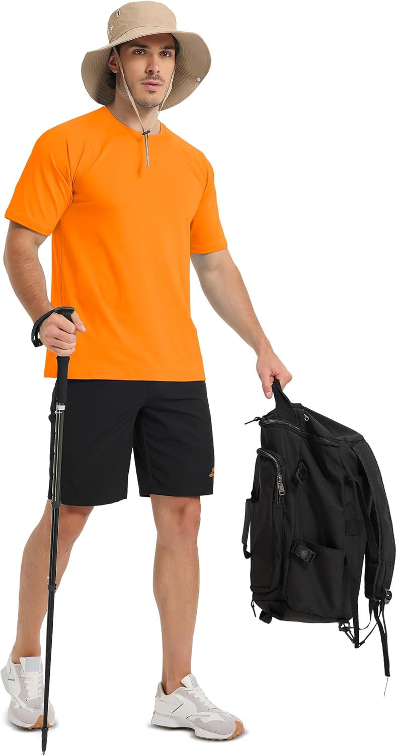 MAGCOMSEN Men's Short Sleeve UPF 50+ Sun Protection Shirts Quick Dry Athletic T-Shirt Hiking Running Swimming Rash Guard