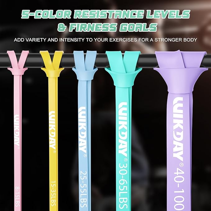 Resistance Bands for Working Out, Exercise Bands, Workout Bands, Pull Up Assistance Bands for Body Stretching Training Physical Therapy Muscle Training for Men & Women-FlexoryFit