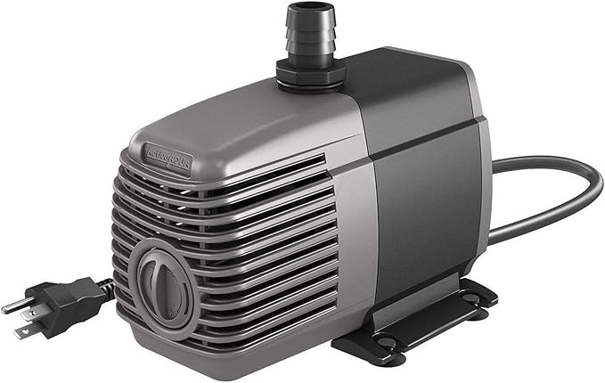 Hydrofarm AAPW550 33-Watt 550 GPH Indoor/Outdoor Hydroponic Aquarium Pond 6ft Power Cord for 55 Gallon Reservoirs Submersible Water Pump, 550-GPH, 8.4 x 3.4 x 6.4 inches, Black