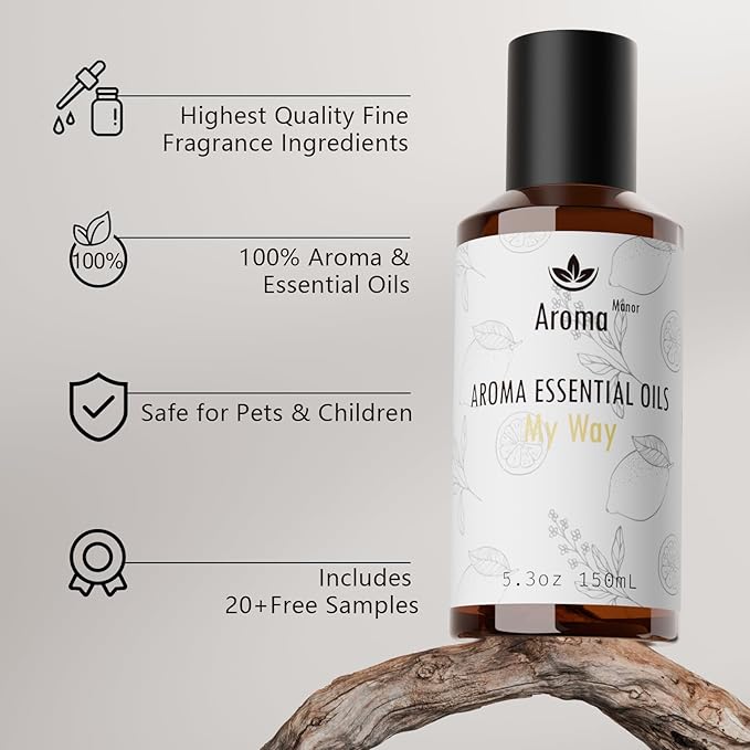 Hotel Scent Essential Oil - My Way - Luxury Hotel Inspired The 1 Hotel South Beach, Home Aromatherapy Diffuser Oil - Lemon, Bergamot - for Diffuser, Humidifier, Ultrasonic, Reed - 150ML