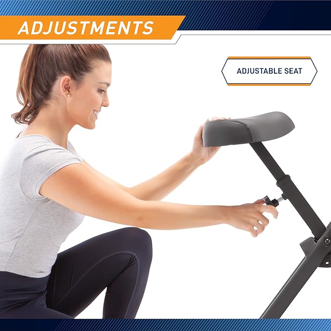 Marcy Foldable Upright Exercise Bike with Adjustable Resistance for Cardio Workout & Strength Training - Multiple Styles Available-FlexoryFit