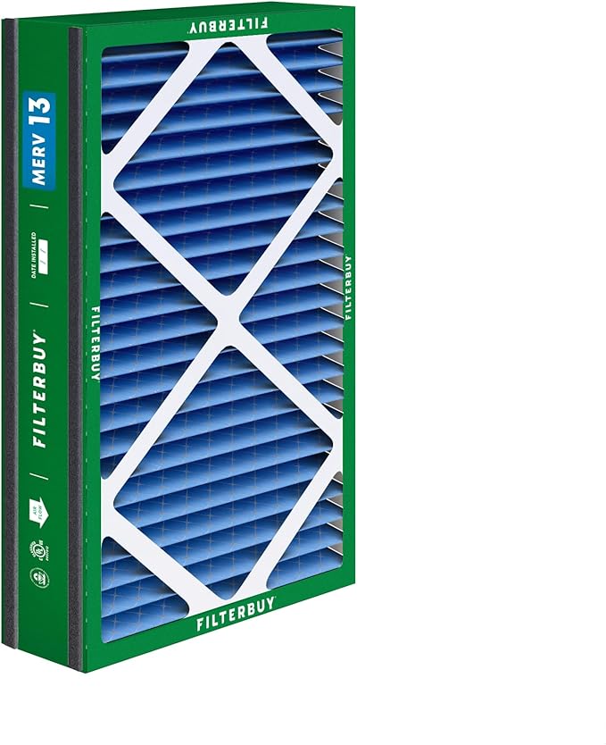 Filterbuy 16x25x3 Air Filter MERV 13 (MPR 1900) Health Defense Replacement (2-Pack), Pleated HVAC AC Furnace Filters for Trion Air Bear, Lennox X0581, and More (Actual Size: 15.63 x 24.13 x 3.00)