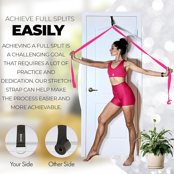 Pilates Stretching Strap with Door Anchor - Flexibility Equipment for Pilates Practitioners - Ideal for Improving Leg Flexibility, Core Stability, and Posture Alignment at Home-FlexoryFit