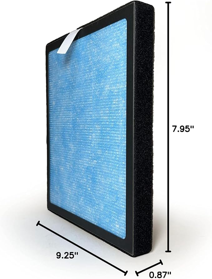 Nispira 3-in-1 HEPA with Carbon Original Blue Filter Replacement For YIOU R1 Air Purifier, 3 Packs