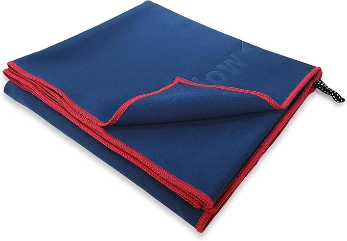 Flow Hydro Sport Towel - Microfiber Quick Dry Swimming Towels for Swim, Pool, Triathlon, and Other Water Sports in Medium, Large, Extra Large, and Hooded Sizes (Navy, Large (60" x 30"))-FlexoryFit