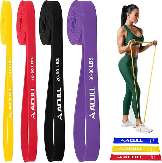 Resistance Bands for Working Out, Pull Up Assistance Bands, Exercise Workout Bands Set for Men Women, Stretch Bands for Physical Therapy, Muscle Training, Home Workouts-FlexoryFit