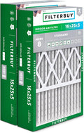 Filterbuy 16x25x5 Air Filter MERV 8 Dust Defense (2-Pack), Pleated HVAC AC Furnace Air Filters for Honeywell FC100A1029, Lennox X6670, Carrier, & More (Actual Size: 15.75 x 24.75 x 4.38 Inches)