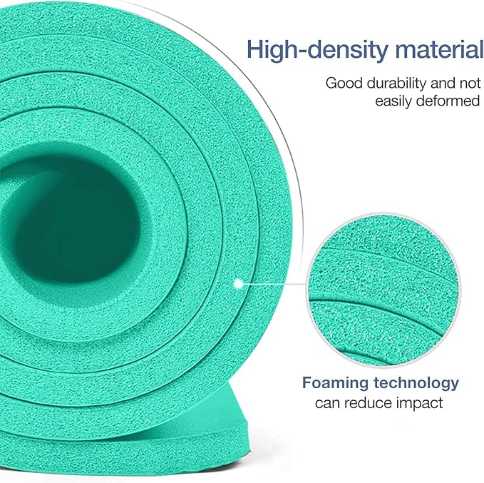 Thick Yoga Mat Non Slip, Large Size 72" L x 32" W x 0.6" TH, Premium Exercise & Fitness Mat with Carrying Strap and Bag, Workout Mats for Home-FlexoryFit